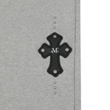 MOEN CROSS LEATHER PATCH SWEAT PANTS UNISEX (2Color)
