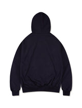 UNISEX ツートン ブラー エンボロゴ フード ジップアップ ネイビー (FCF1ZP323M)