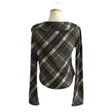 Leaf Trail Check Scarf Long Sleeve T-shirt