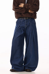 Vintage Pleated Wide Jeans