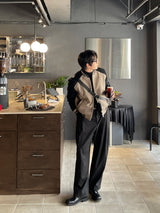 LMN Ries Deep One Tuck Back Banding Wool Wide Slacks (4 colors)