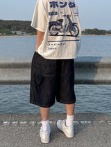 [Linen] カーペンダーバンディングバミューダパンツ