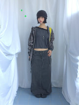 Feminine Flat Neck Long T-Shirt