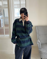 ピエルストライプカラーTシャツ