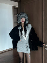Mini tail soft fur eared fur hat (4 colors)