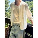 [Unisex] ストライプクロップシャツ(3color)