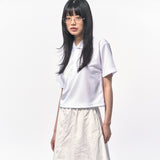 MANS クロップピケポロシャツ WHITE