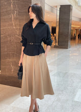 Julian Pintuck Pleats Long Skirt