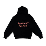 フェイクナッツ ステイン メイド イン アスタリスク ブラック オーバーサイズ フーディ