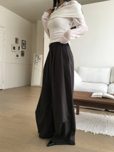 Contour belted wide slacks