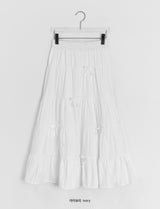 Zahini Ribbon Shirring Banding Long Skirt