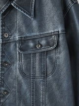 Creep Vintage Leather Trucker Jacket