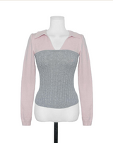 blush pink & gray tone collar nt