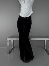 velvet stud bootcut pants