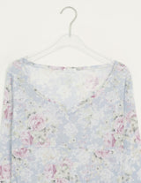 Heysha Flower Slit Punching Three Quarter T-Shirt