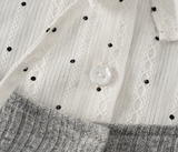 Frill Neck Knit Layered Blouse