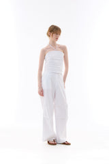 BIJOU PPINTUCK BANDING PANTS / WHITE