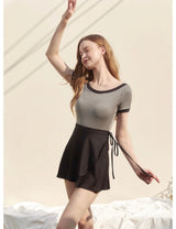 Daisy Swim Skirt Black