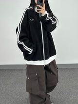  waffle track zip-up