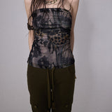 SHEISSHE/PRINTED PATCHWORK FLARED JUMPSUIT