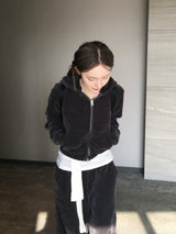 Acorn Velvet Crop Hoodie (3c)
