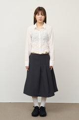 (W) Records Pleats Skirt