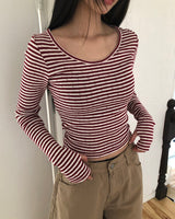 ロリクストライプウォーマー長袖Tシャツ