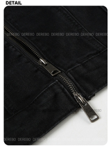London black denim casual zip-up jacket