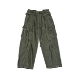 Belted dying cargo pants