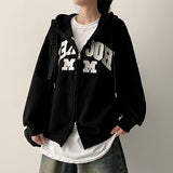 Eaton high-quality patch embroidered solid hooded zip-up