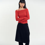 Wrap Skirt Pants Black