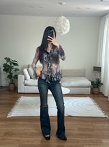 curved slim bootcut denim