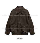 Hazel loose-fit pocket leather jumper