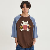 マルチーズトイラグランスリークォータースリーブTシャツ