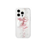 【MADE】romantic pink lace ribbon MagSafe gelhard phonecase