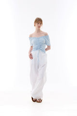 BIJOU PPINTUCK BANDING PANTS / WHITE