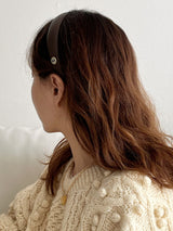 Vintage Mood Cameo Satin Volume HairBand [Black] 