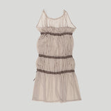 TIED SHIRRING DRESS