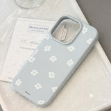 Chiffon Blue White Summer Flower Hard Case iPhone Case