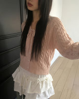 Narkle Twisted Ribbon String Knit Cardigan
