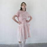 Pink Seersucker Pocket Skirt
