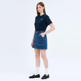ハートバイカーパッチTシャツ ネイビー