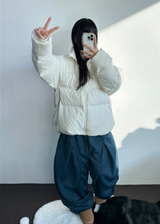 KIDDY RING POINT FRONT PLEAT BALLOON PANTS💙🩶🖤 - 3 COLORS