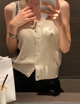 Rear V-neck Sleeveless Knit / 3 colors