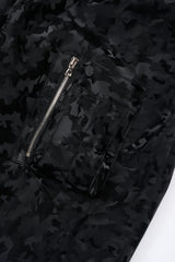 Faux Leather Military Bomber Jacket