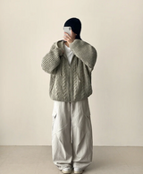 ノアダイアゴナルインシジョンカーゴヘムストリングワイドパンツ