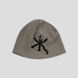 Grid Leather Patch Waffle Beanie (2c)
