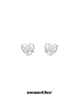 [Silver Post] オパールハートピアス
