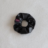 Vegan Cactus Leather Scrunchie (Black)