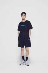24FW CHAIN EMBOSSING SCRIPT PRINTING SHORT SLEEVE T-SHIRT BLACK